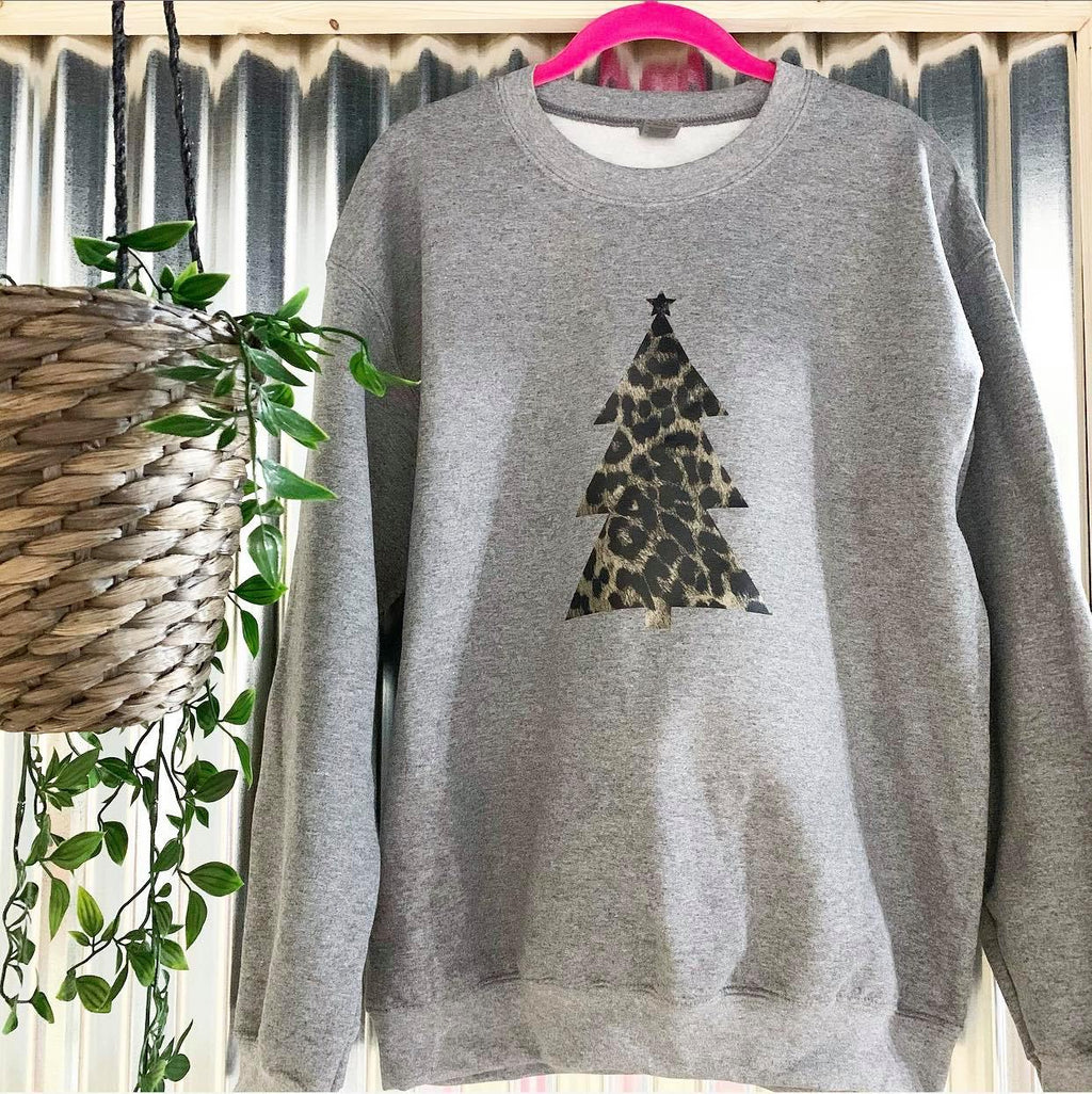 Leopard Print Christmas Tree Sweatshirt